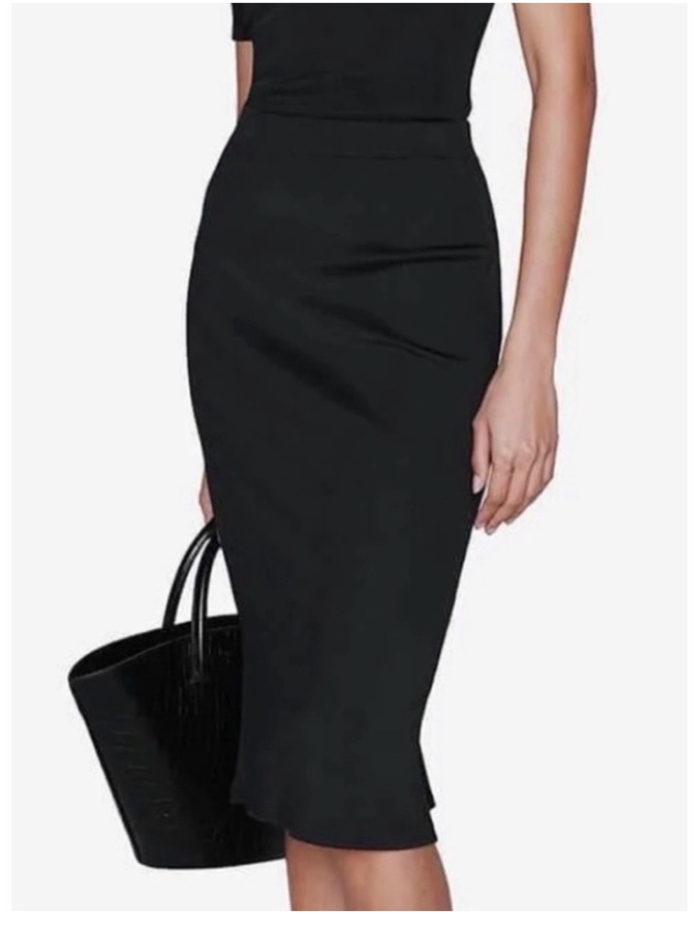 Anine Bing Ribbed Midi Black Skirt